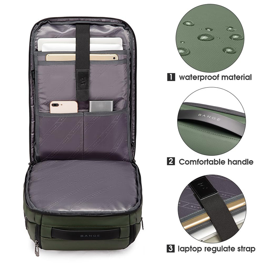 BANGE Business Smart Backpack Waterproof fit 15.6 Inch Laptop Backpack with USB Charging Port,Travel Durable Backpack