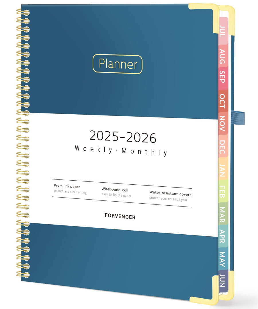 Forvencer Academic Planner 2025-2026, Hardcover Weekly & Monthly Calendar Planner, July 2025 - June 2026, 8.5