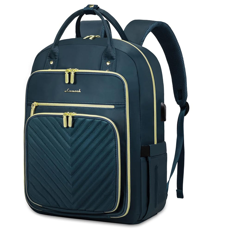 15.6 Inch Laptop Backpack for Women,Fashion Work Travel Backpack,Waterproof Day Pack Purse for Teacher Nurse Dark Green