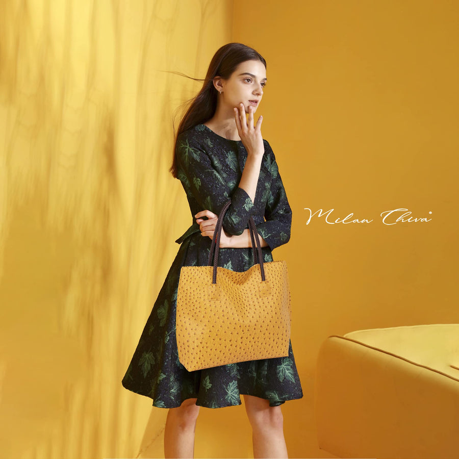 Tote Bag for Women with Zipper Large Ostrich Vegan Leather Shoulder Purses and Handbags