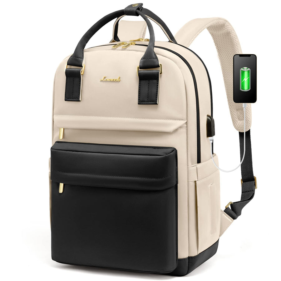 Laptop Backpack for Women Men 15.6 Inch Laptop Bag with USB Port Fashion Waterproof Backpacks Teacher Nurse Stylish Travel Bags Vintage Daypacks Bookbag for College School Work