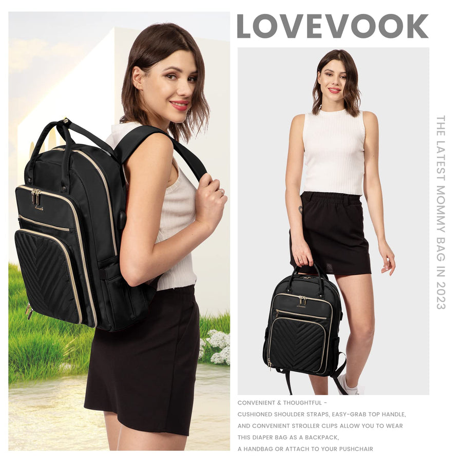 15.6 Inch Laptop Backpack for Women,Fashion Work Travel Backpack,Waterproof Day Pack Purse for Teacher Nurse Dark Green
