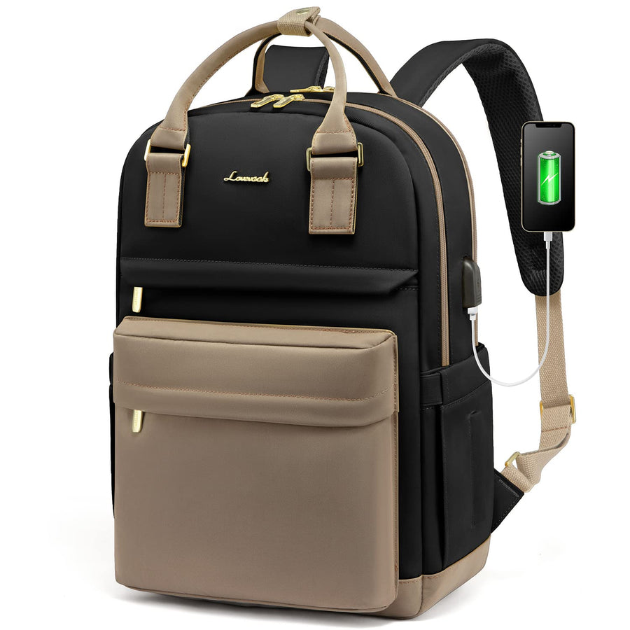 Laptop Backpack for Women Men 15.6 Inch Laptop Bag with USB Port Fashion Waterproof Backpacks Teacher Nurse Stylish Travel Bags Vintage Daypacks Bookbag for College School Work