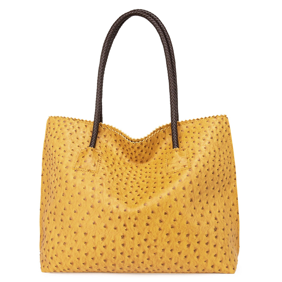 Tote Bag for Women with Zipper Large Ostrich Vegan Leather Shoulder Purses and Handbags