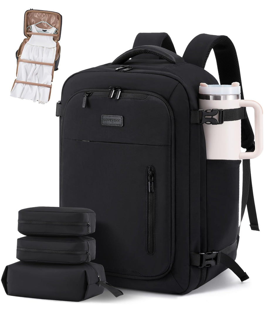 Travel Backpack for Women Men with Garment Bag, 40L Carry on Backpack as TSA Personal Item Flight Approved, Luggage Daypack Fits 17.3