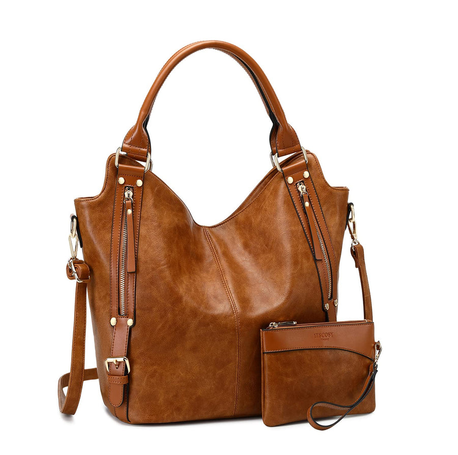 Women Tote Bag Handbags PU Leather Fashion Hobo Shoulder Bags with Adjustable Shoulder Strap