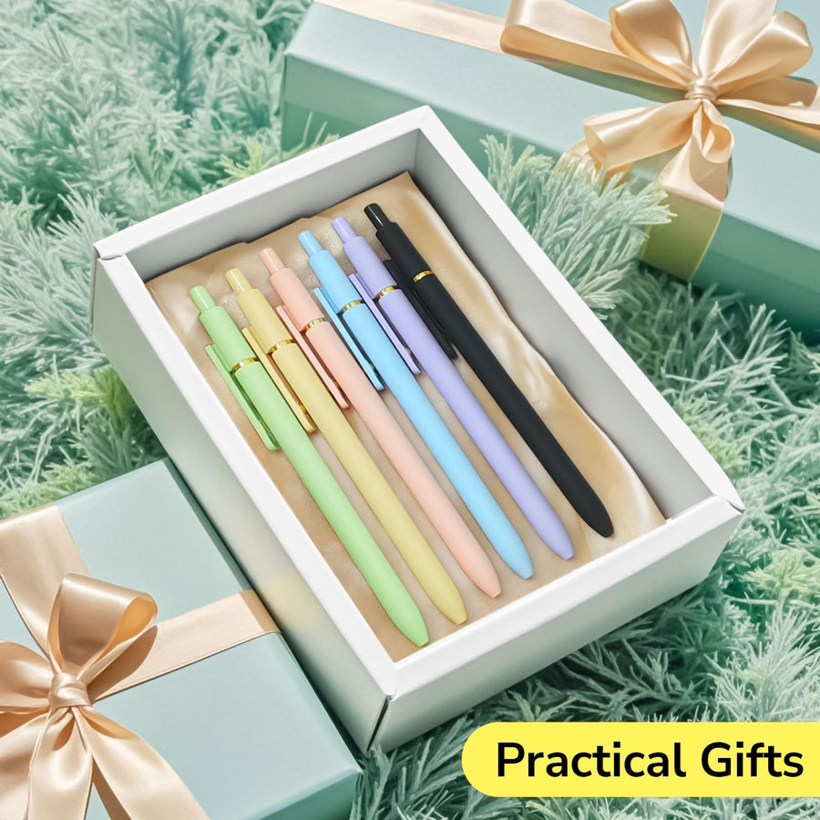 Colorful Pens, 6 Pcs Colored Pens Fine Point Smooth Writing Pen, 0.5mm Colored Ink Gel Pen for Journaling Note Taking Writing, Office School Supplies Gifts for Women (6 Pcs Gold Vintage)