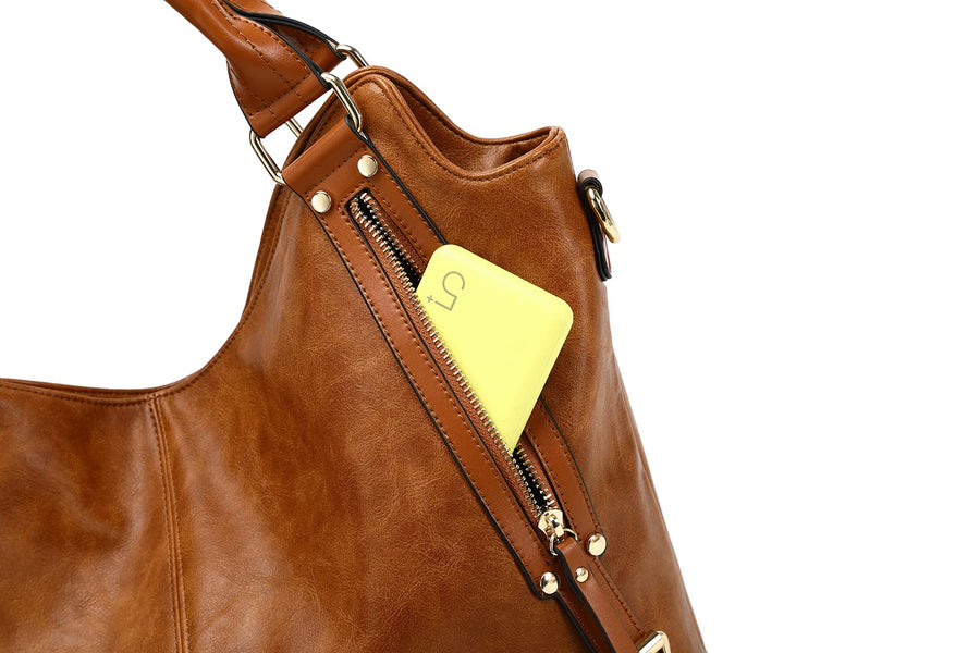 Women Tote Bag Handbags PU Leather Fashion Hobo Shoulder Bags with Adjustable Shoulder Strap