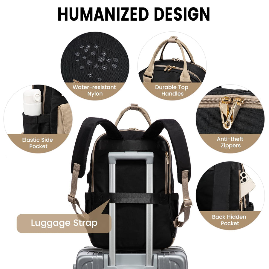 Laptop Backpack for Women Men 15.6 Inch Laptop Bag with USB Port Fashion Waterproof Backpacks Teacher Nurse Stylish Travel Bags Vintage Daypacks Bookbag for College School Work