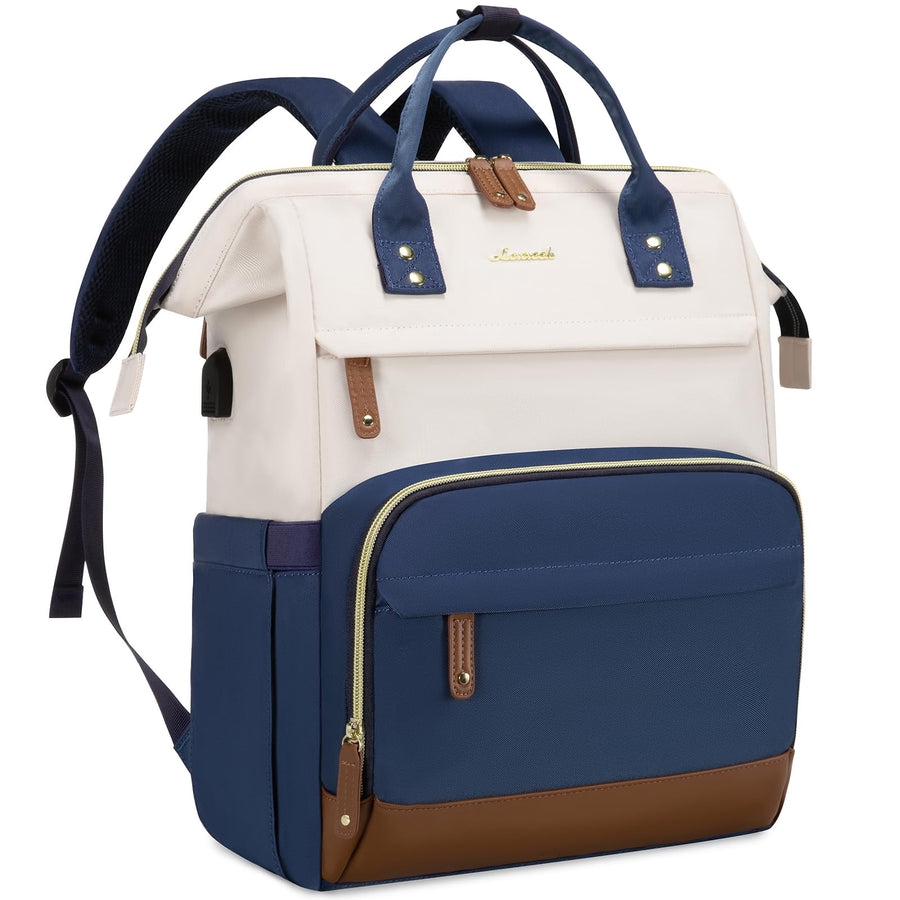Laptop Backpack for Women, 15.6 Inch Work Business Backpacks Purse with USB Port, Large Capacity Nurse Bag College Bookbag for School, Waterproof Casual Daypack for Travel