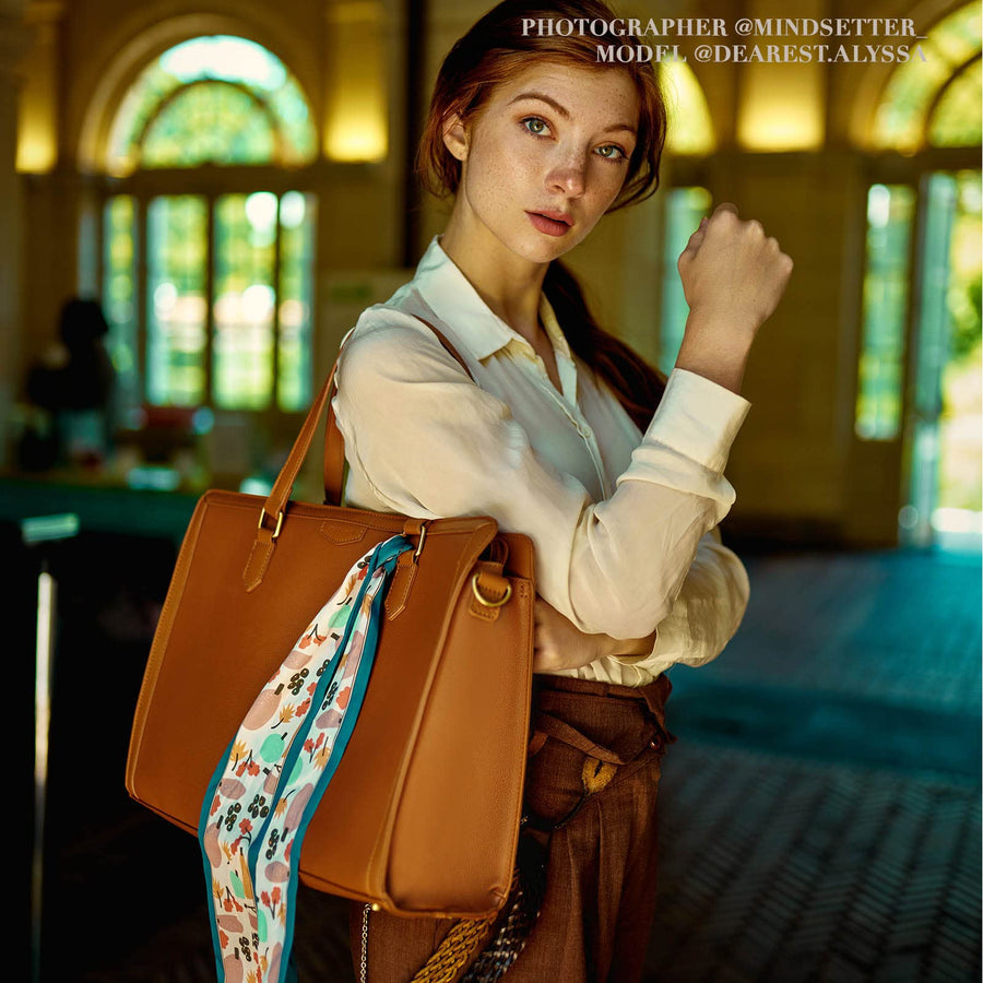 Laptop Tote Bag for Women 15.6 Inch Leather Work Bags Teacher Computer Purse Briefcase Handbag for Office, Travel