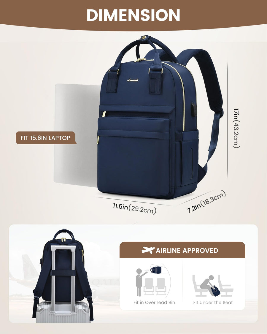Laptop Backpack for Women Men 15.6 Inch Laptop Bag with USB Port Fashion Waterproof Backpacks Teacher Nurse Stylish Travel Bags Vintage Daypacks Bookbag for College School Work