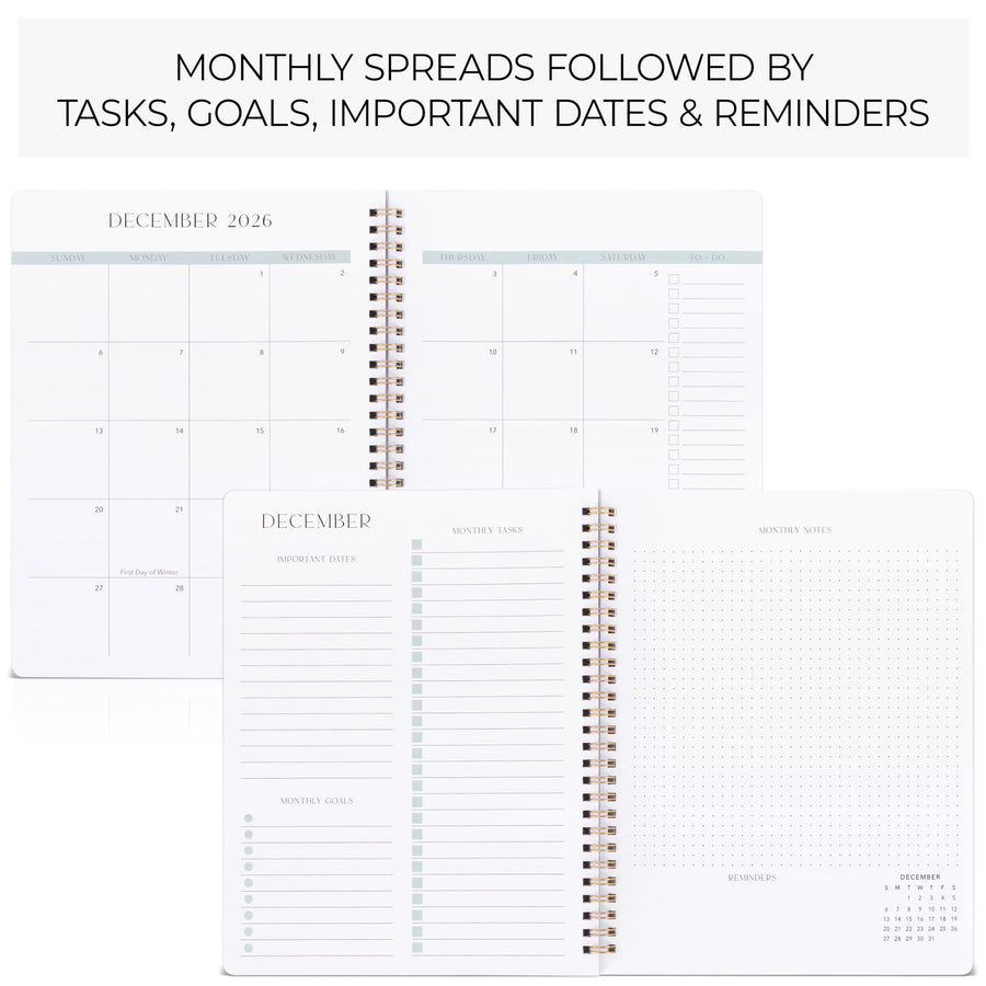Beautiful 2025-2026 Monthly Planner and Calendar Book - To Do List Notebook That Easily Organizes Your Tasks to Boost Productivity - Runs From January 2025 Until December 2026