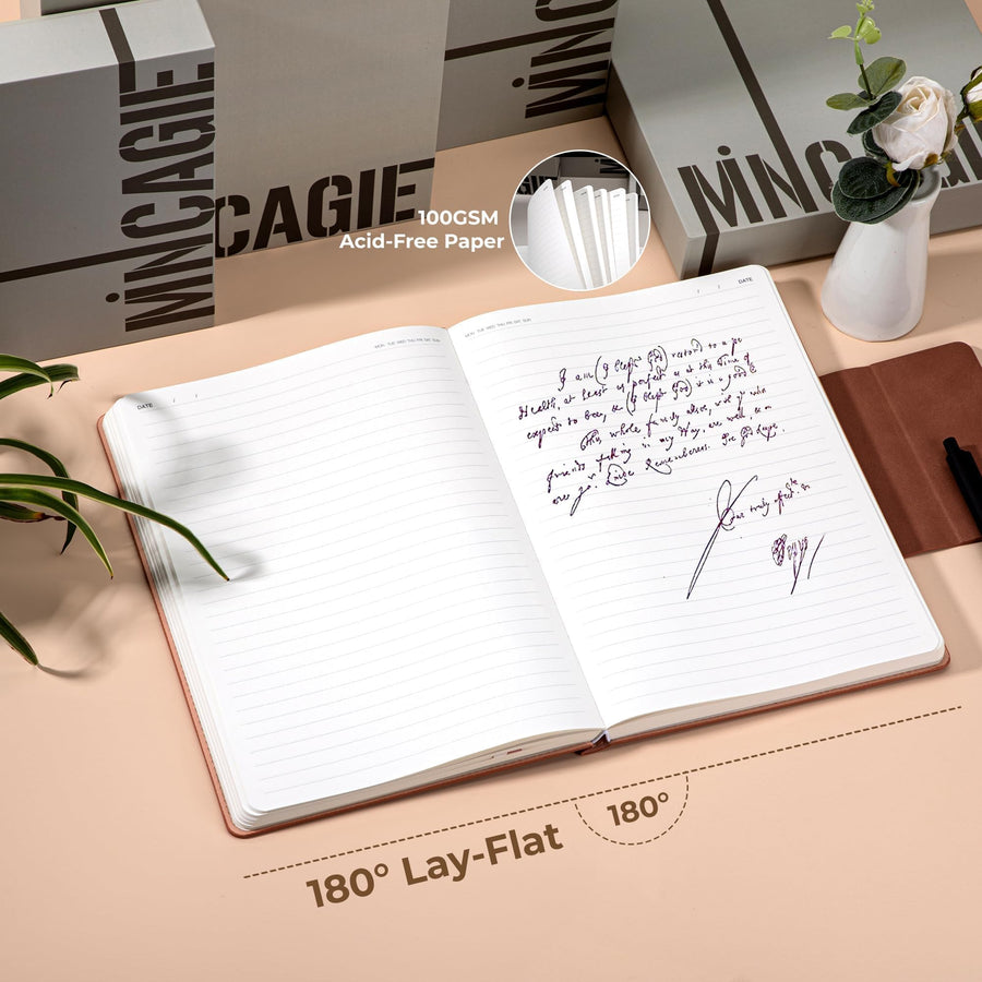 Lined Leather Journal for Men 320 Pages B5 Large Journaling Notebooks with 100 GSM Thick Paper Journals for Writing Notebook for Men & Women with Buckle Closure Work Travel Note Taking Diary, 7.28