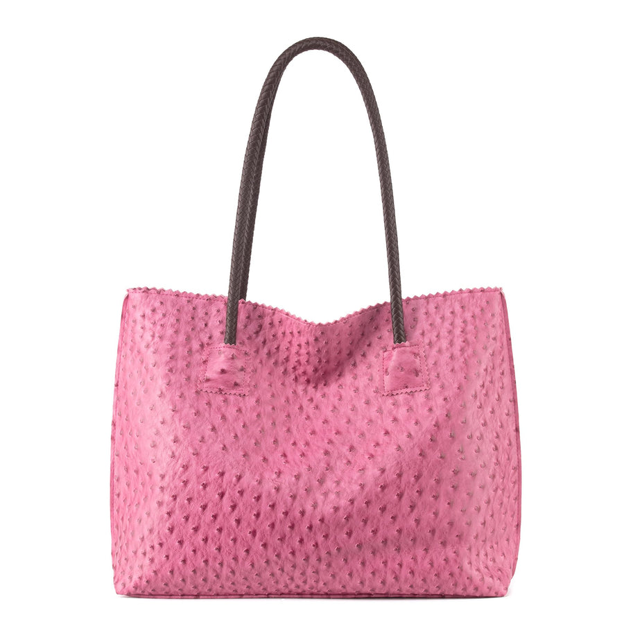 Tote Bag for Women with Zipper Large Ostrich Vegan Leather Shoulder Purses and Handbags