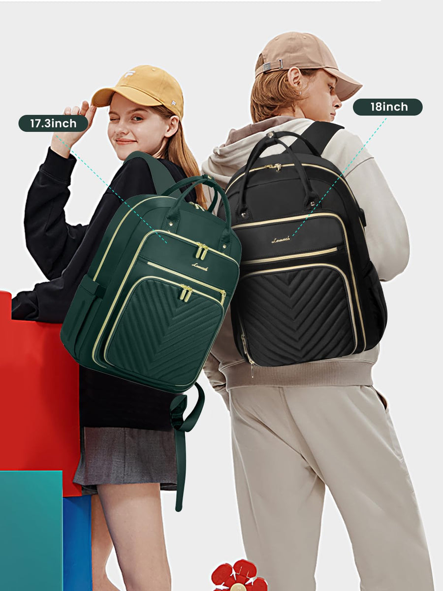15.6 Inch Laptop Backpack for Women,Fashion Work Travel Backpack,Waterproof Day Pack Purse for Teacher Nurse Dark Green
