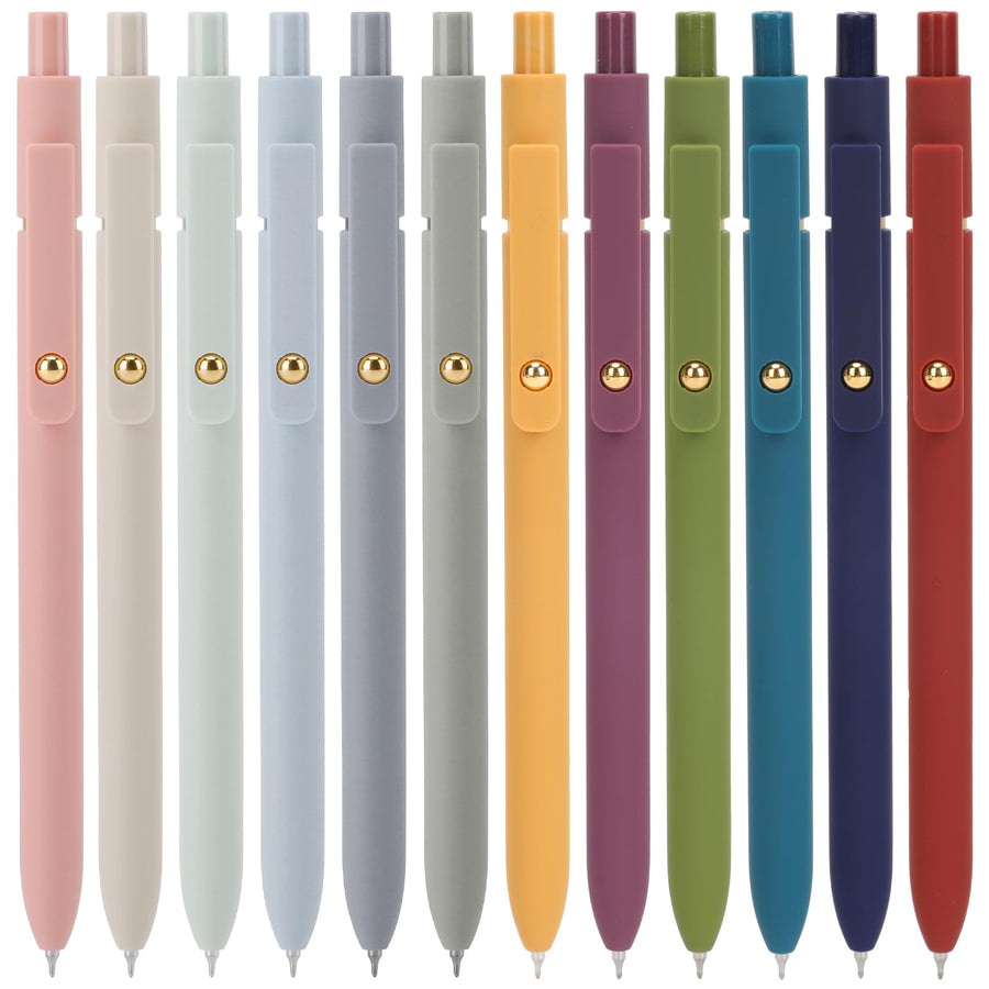Gel Pens, 6 Pcs 0.5mm Quick Dry Black Ink Pens Fine Point Smooth Writing Pens, Cute Office School Supplies Gifts for Women