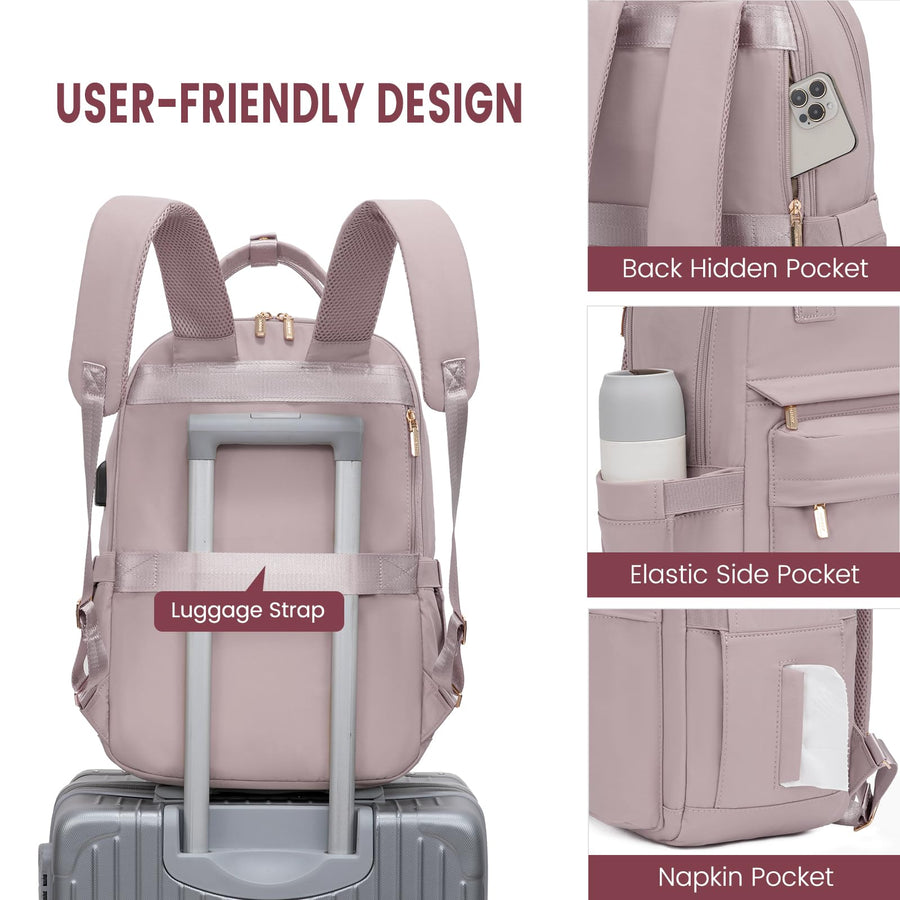 Laptop Backpack for Women Men 15.6 Inch Laptop Bag with USB Port Fashion Waterproof Backpacks Teacher Nurse Stylish Travel Bags Vintage Daypacks Bookbag for College School Work