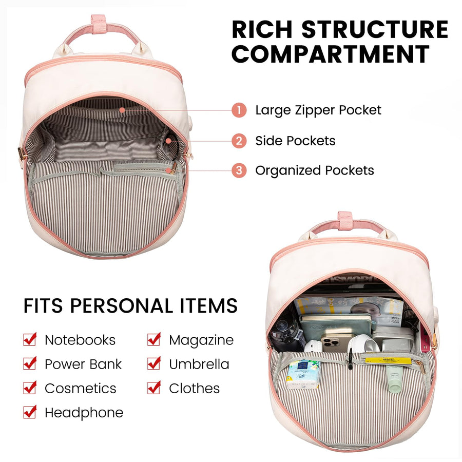 Laptop Backpack for Women Men 15.6 Inch Laptop Bag with USB Port Fashion Waterproof Backpacks Teacher Nurse Stylish Travel Bags Vintage Daypacks Bookbag for College School Work