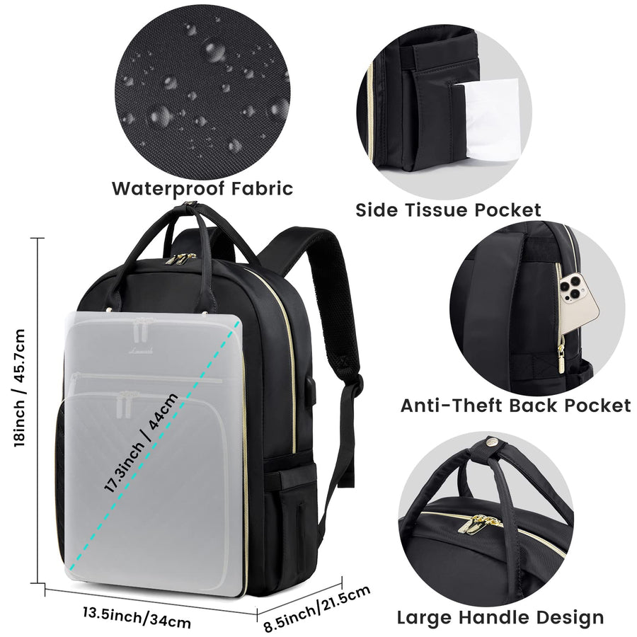 15.6 Inch Laptop Backpack for Women,Fashion Work Travel Backpack,Waterproof Day Pack Purse for Teacher Nurse Dark Green
