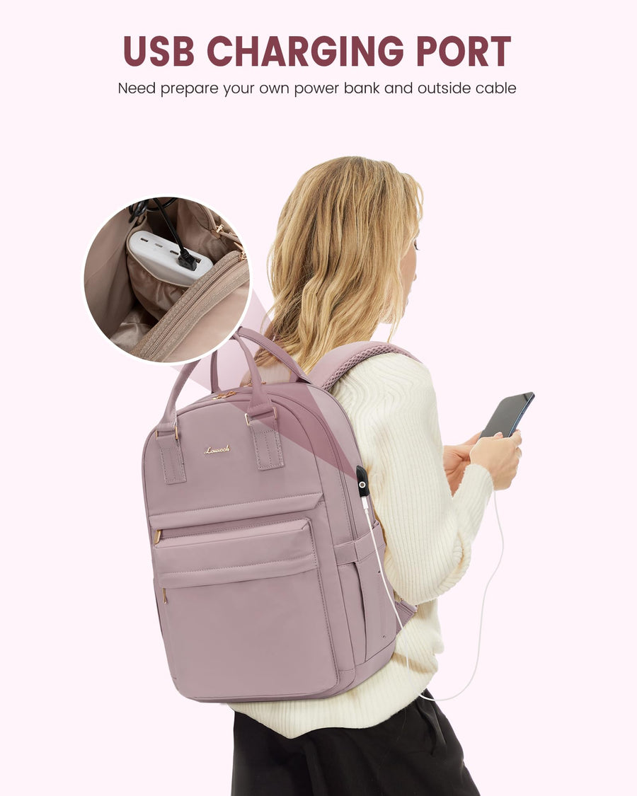 Laptop Backpack for Women Men 15.6 Inch Laptop Bag with USB Port Fashion Waterproof Backpacks Teacher Nurse Stylish Travel Bags Vintage Daypacks Bookbag for College School Work