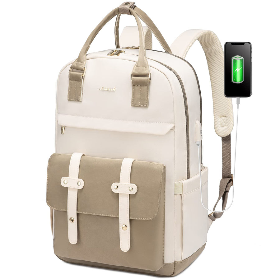 Laptop Backpack for Women Men 15.6 Inch Laptop Bag with USB Port Fashion Waterproof Backpacks Teacher Nurse Stylish Travel Bags Vintage Daypacks Bookbag for College School Work