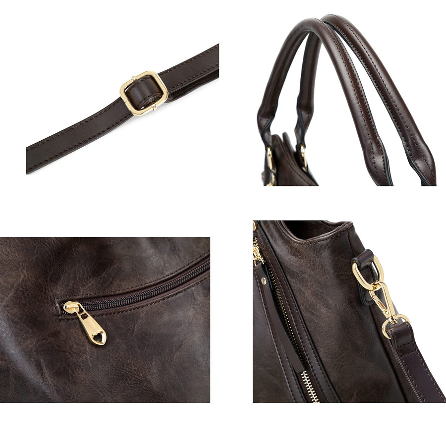 Women Tote Bag Handbags PU Leather Fashion Hobo Shoulder Bags with Adjustable Shoulder Strap