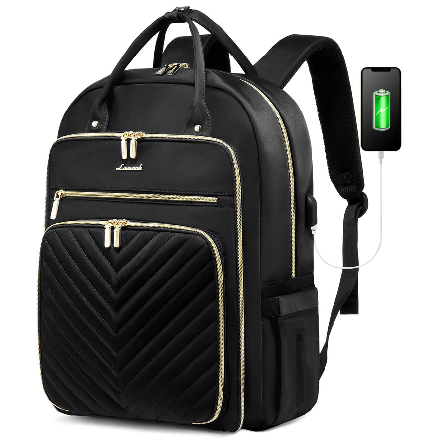15.6 Inch Laptop Backpack for Women,Fashion Work Travel Backpack,Waterproof Day Pack Purse for Teacher Nurse Dark Green