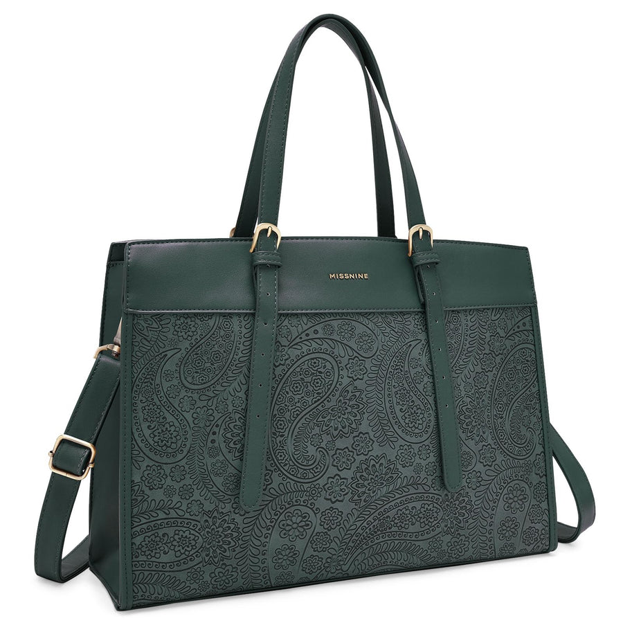 Laptop Tote Bag for Women 15.6 Inch Leather Work Bags Teacher Computer Purse Briefcase Handbag for Office, Travel