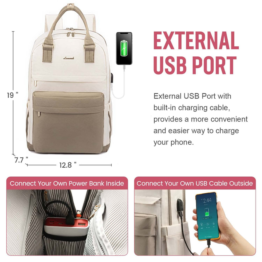 Laptop Backpack for Women Men 15.6 Inch Laptop Bag with USB Port Fashion Waterproof Backpacks Teacher Nurse Stylish Travel Bags Vintage Daypacks Bookbag for College School Work