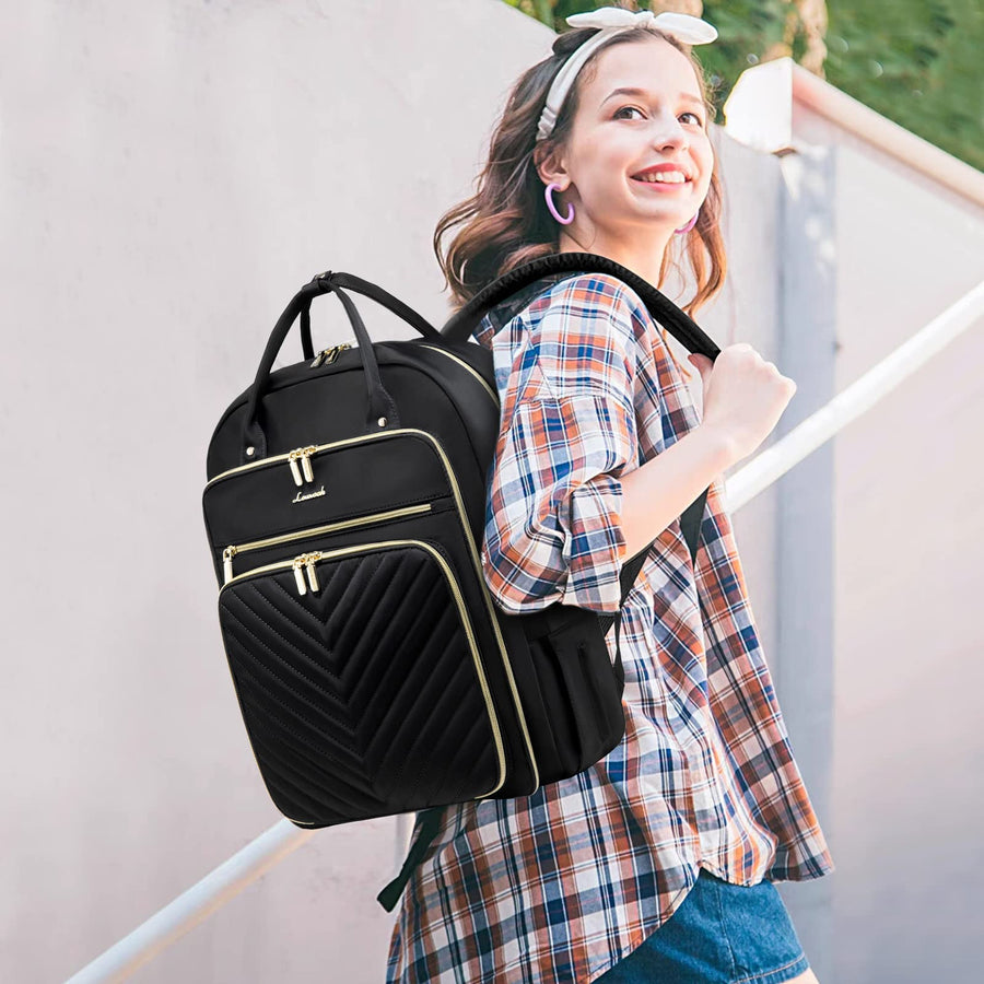 15.6 Inch Laptop Backpack for Women,Fashion Work Travel Backpack,Waterproof Day Pack Purse for Teacher Nurse Dark Green