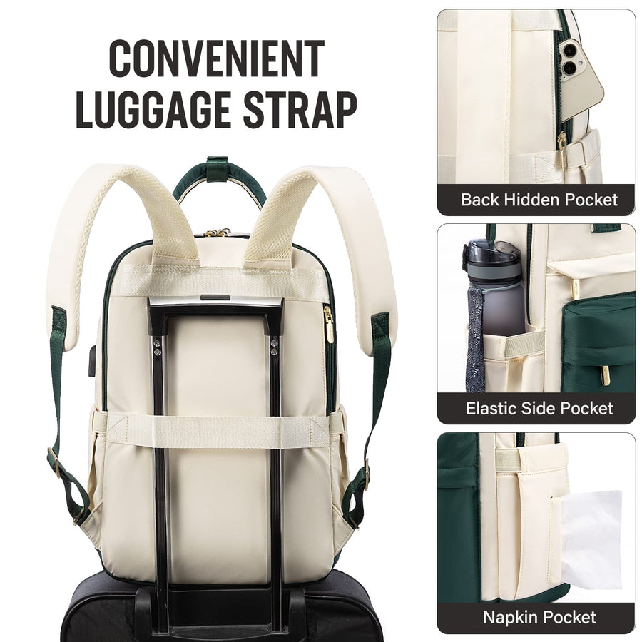 Laptop Backpack for Women Men 15.6 Inch Laptop Bag with USB Port Fashion Waterproof Backpacks Teacher Nurse Stylish Travel Bags Vintage Daypacks Bookbag for College School Work