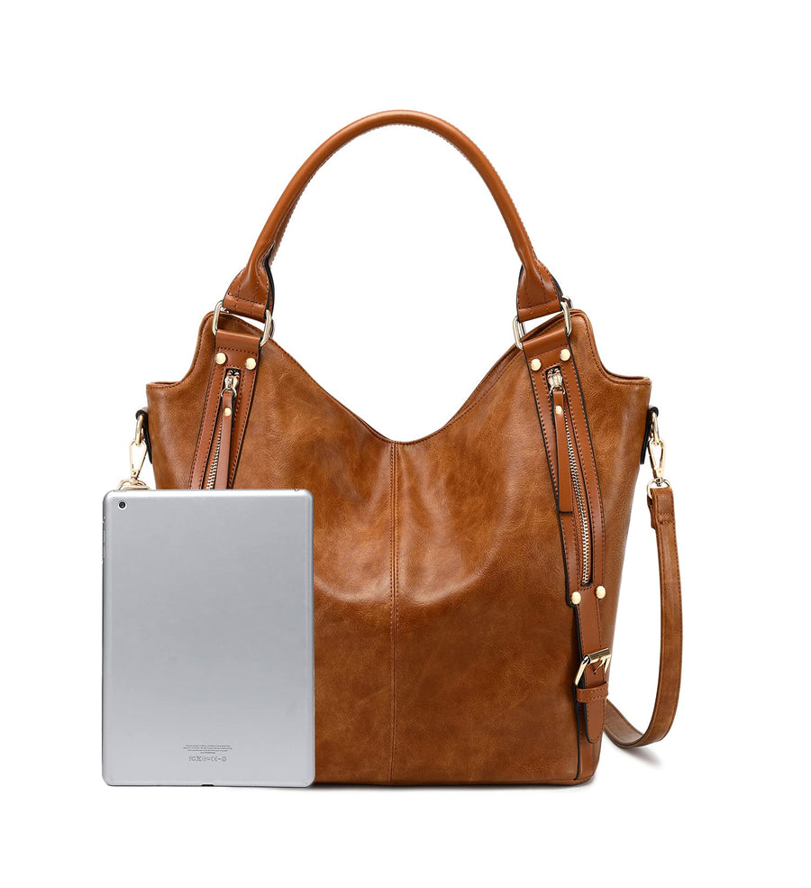 Women Tote Bag Handbags PU Leather Fashion Hobo Shoulder Bags with Adjustable Shoulder Strap