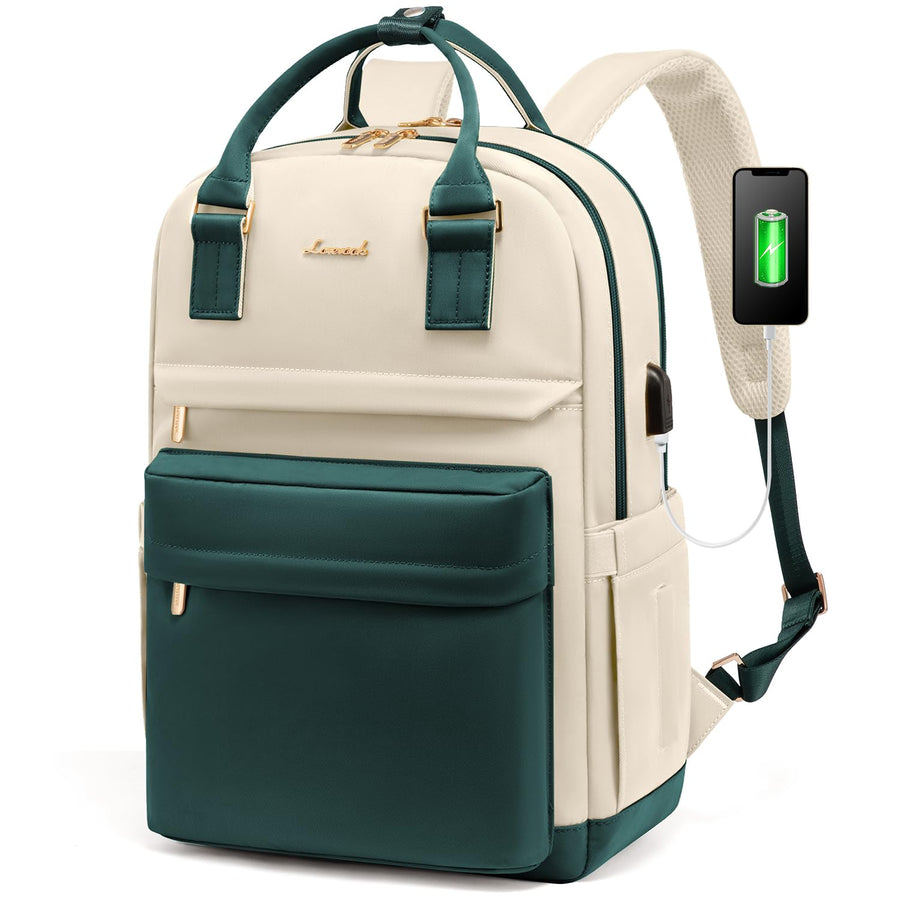 Laptop Backpack for Women Men 15.6 Inch Laptop Bag with USB Port Fashion Waterproof Backpacks Teacher Nurse Stylish Travel Bags Vintage Daypacks Bookbag for College School Work