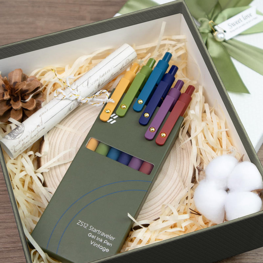 Colorful Pens, 6 Pcs Colored Pens Fine Point Smooth Writing Pen, 0.5mm Colored Ink Gel Pen for Journaling Note Taking Writing, Office School Supplies Gifts for Women (6 Pcs Gold Vintage)