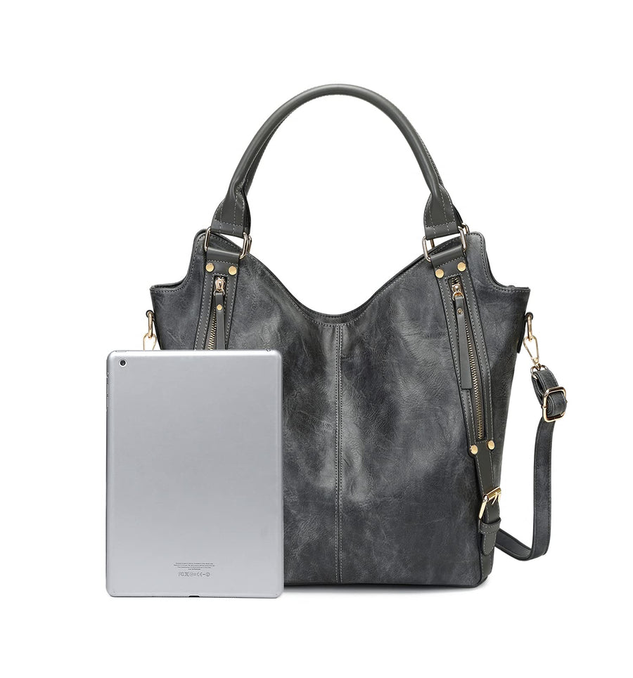 Women Tote Bag Handbags PU Leather Fashion Hobo Shoulder Bags with Adjustable Shoulder Strap