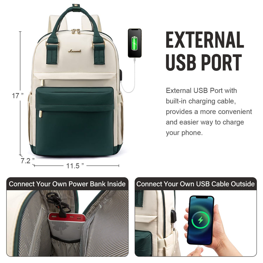 Laptop Backpack for Women Men 15.6 Inch Laptop Bag with USB Port Fashion Waterproof Backpacks Teacher Nurse Stylish Travel Bags Vintage Daypacks Bookbag for College School Work