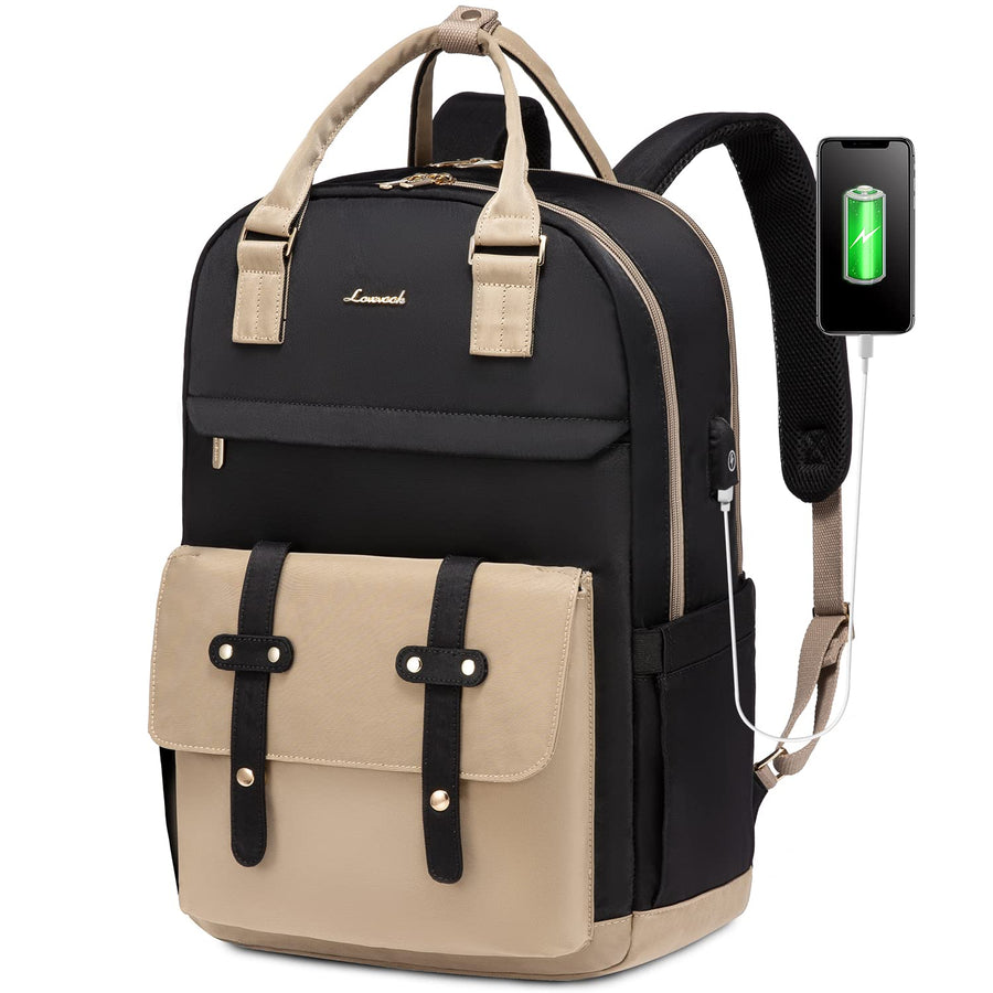 Laptop Backpack for Women Men 15.6 Inch Laptop Bag with USB Port Fashion Waterproof Backpacks Teacher Nurse Stylish Travel Bags Vintage Daypacks Bookbag for College School Work