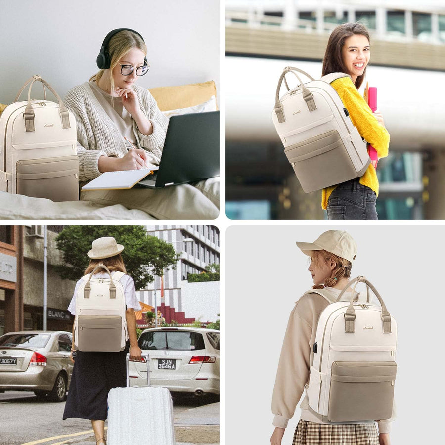 Laptop Backpack for Women Men 15.6 Inch Laptop Bag with USB Port Fashion Waterproof Backpacks Teacher Nurse Stylish Travel Bags Vintage Daypacks Bookbag for College School Work