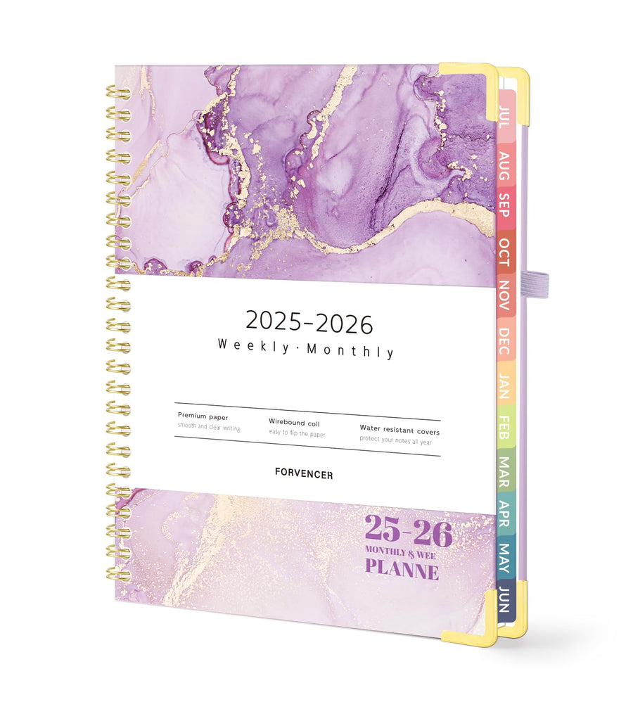 Forvencer Academic Planner 2025-2026, Hardcover Weekly & Monthly Calendar Planner, July 2025 - June 2026, 8.5