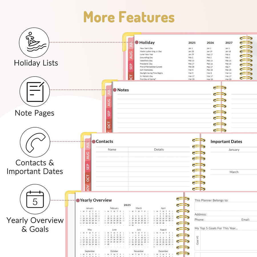 Forvencer Academic Planner 2025-2026, Hardcover Weekly & Monthly Calendar Planner, July 2025 - June 2026, 8.5