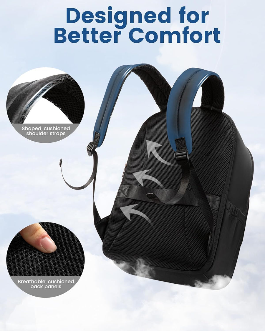 Laptop Backpack for Women, 15.6 Inch Work Backpack Purse, Large Capacity Stylish Daypack, Business Computer Bag, Travel Backpack for College, Black