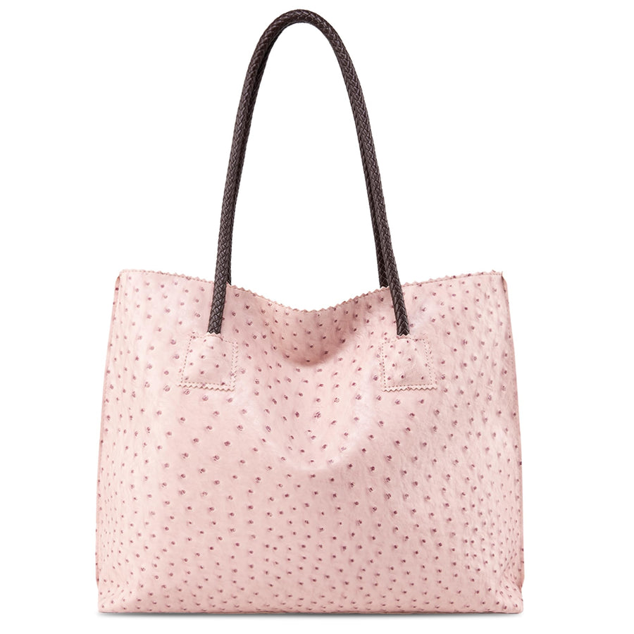 Tote Bag for Women with Zipper Large Ostrich Vegan Leather Shoulder Purses and Handbags