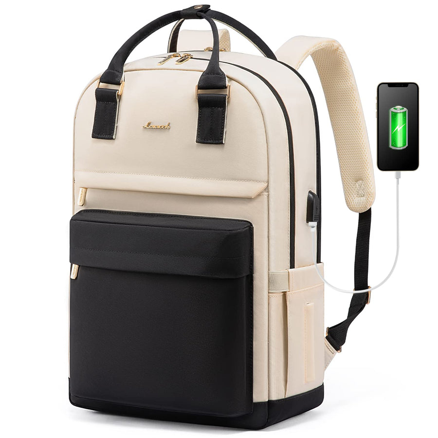 Laptop Backpack for Women Men 15.6 Inch Laptop Bag with USB Port Fashion Waterproof Backpacks Teacher Nurse Stylish Travel Bags Vintage Daypacks Bookbag for College School Work