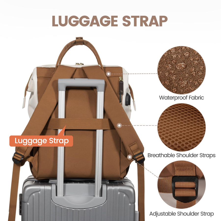 Laptop Backpack for Women, 15.6 Inch Work Business Backpacks Purse with USB Port, Large Capacity Nurse Bag College Bookbag for School, Waterproof Casual Daypack for Travel