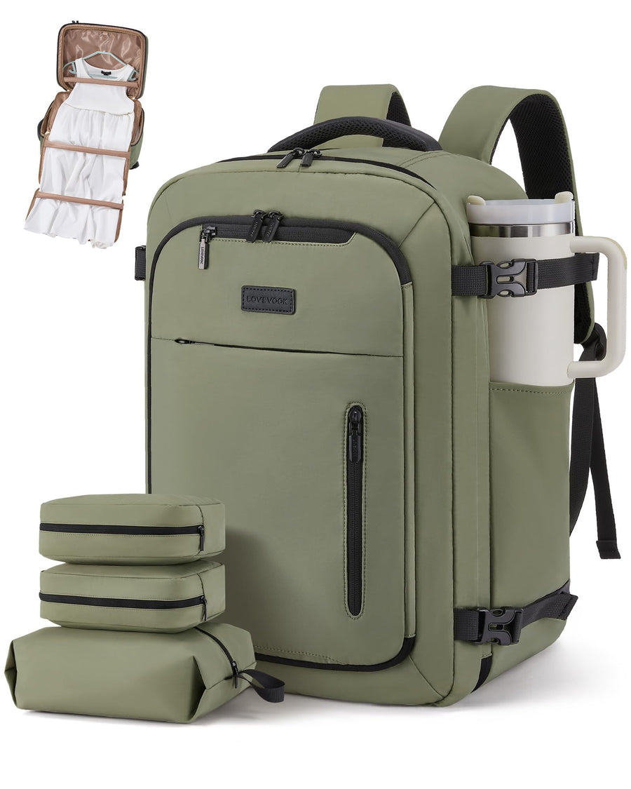 Travel Backpack for Women Men with Garment Bag, 40L Carry on Backpack as TSA Personal Item Flight Approved, Luggage Daypack Fits 17.3