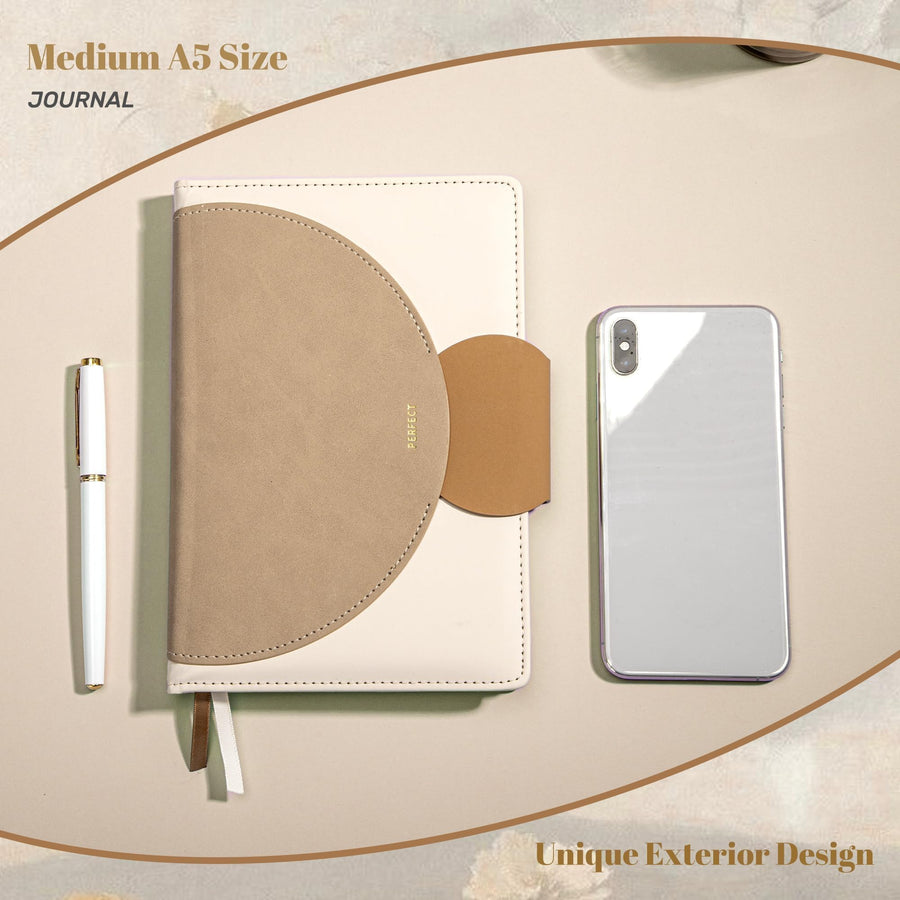 CAGIE Lined Journal for Women, 100GSM Leather Journals for Writing with Buckle Closure,A5 Hardcover Diary Journaling Notebooks for Business Work School Note Taking 5.9
