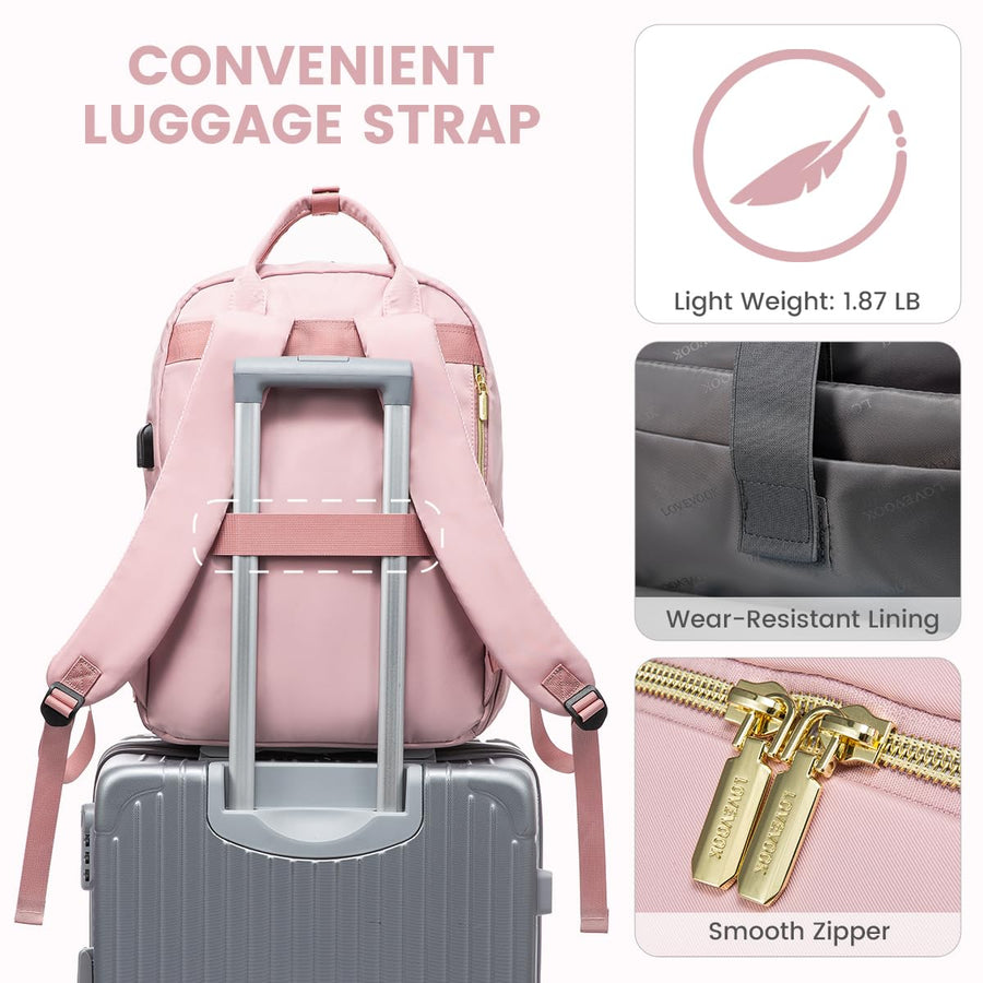 15.6 Inch Laptop Backpack for Women,Fashion Work Travel Backpack,Waterproof Day Pack Purse for Teacher Nurse Dark Green