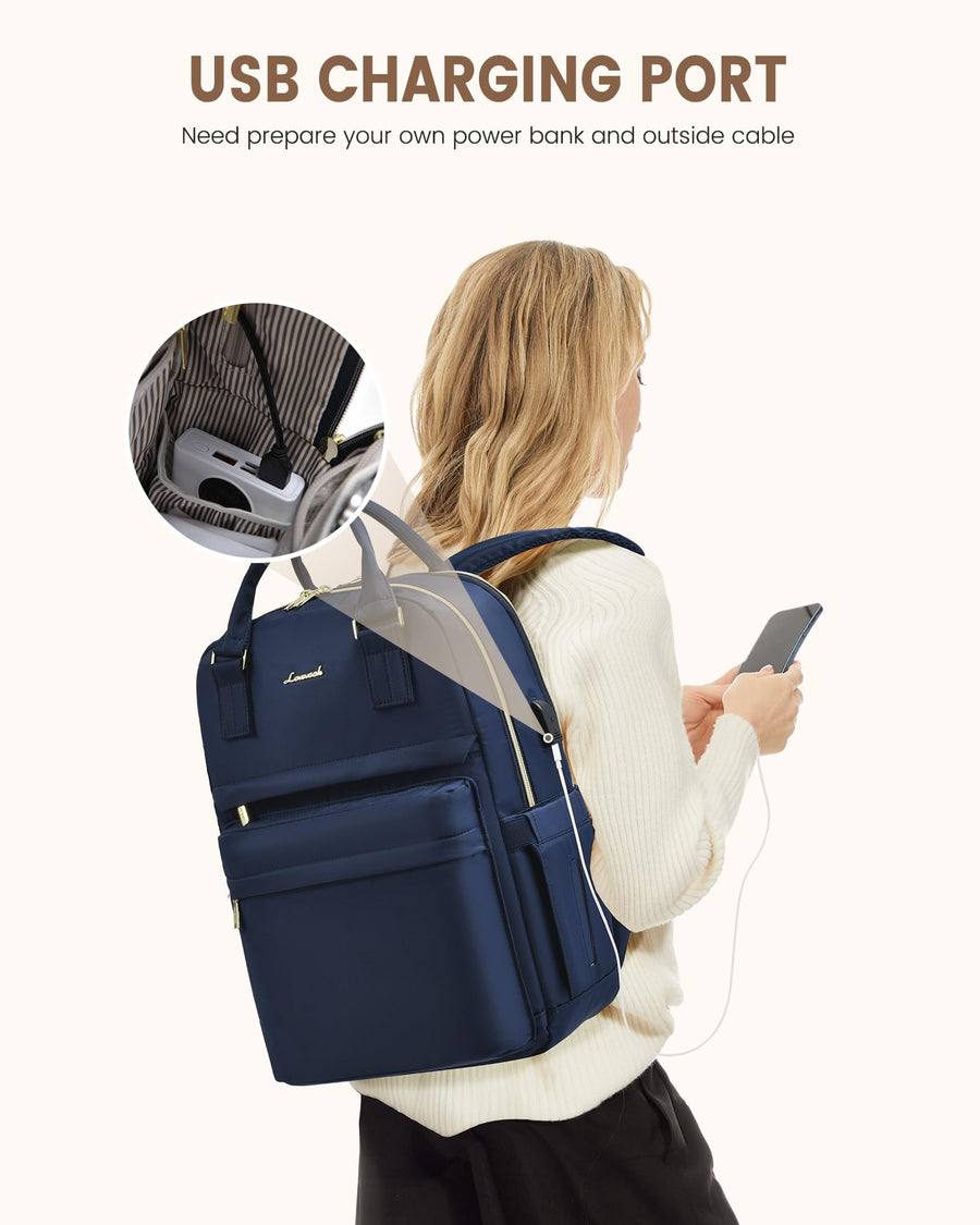Laptop Backpack for Women Men 15.6 Inch Laptop Bag with USB Port Fashion Waterproof Backpacks Teacher Nurse Stylish Travel Bags Vintage Daypacks Bookbag for College School Work