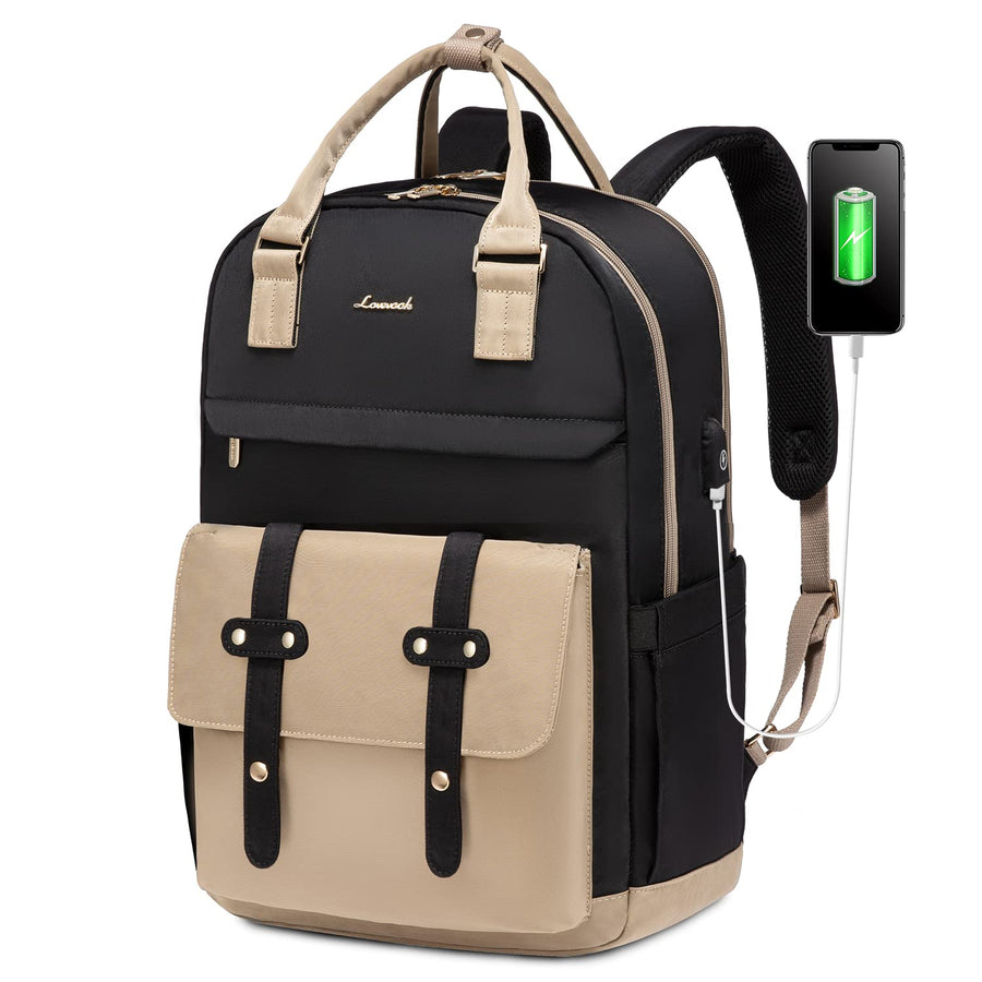 Laptop Backpack for Women Men 15.6 Inch Laptop Bag with USB Port Fashion Waterproof Backpacks Teacher Nurse Stylish Travel Bags Vintage Daypacks Bookbag for College School Work